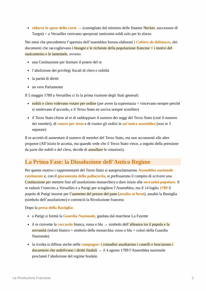 La Rivoluzione Francese
Le premesse della Rivoluzione
Nella seconda metà del Settecento in Francia vigeva la società dell'Ancient Regime (An
