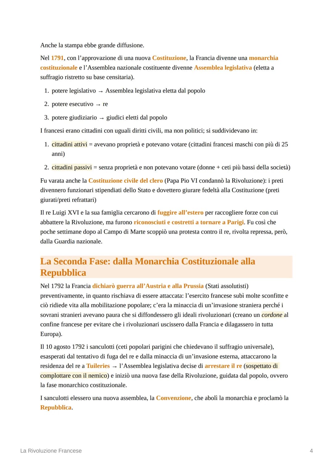 La Rivoluzione Francese
Le premesse della Rivoluzione
Nella seconda metà del Settecento in Francia vigeva la società dell'Ancient Regime (An