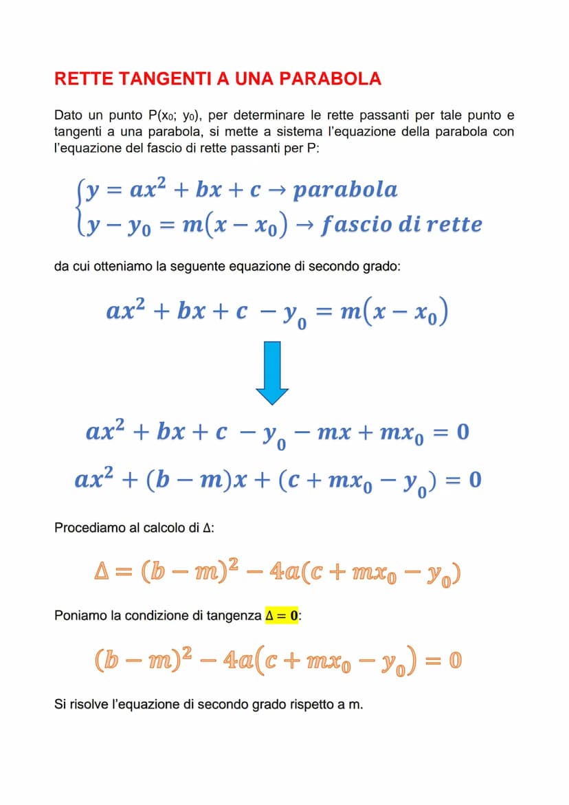 LA PARABOLA NEL PIANO
CARTESIANO
La parabola è il luogo geometrico dei punti equidistanti da una retta (direttrice)
e da un punto (fuoco). L