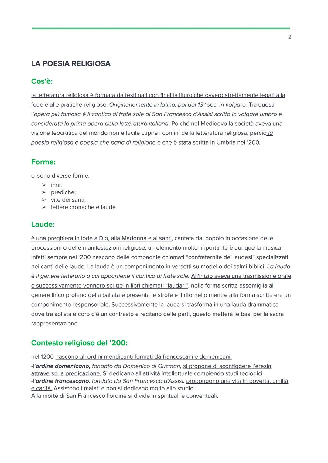 NASCITA LETTERATURA ITALIANA:
i primi testi italiani vengono scritti in volgare italiana. Alle origini ci sono le poesie siciliane e le
poes