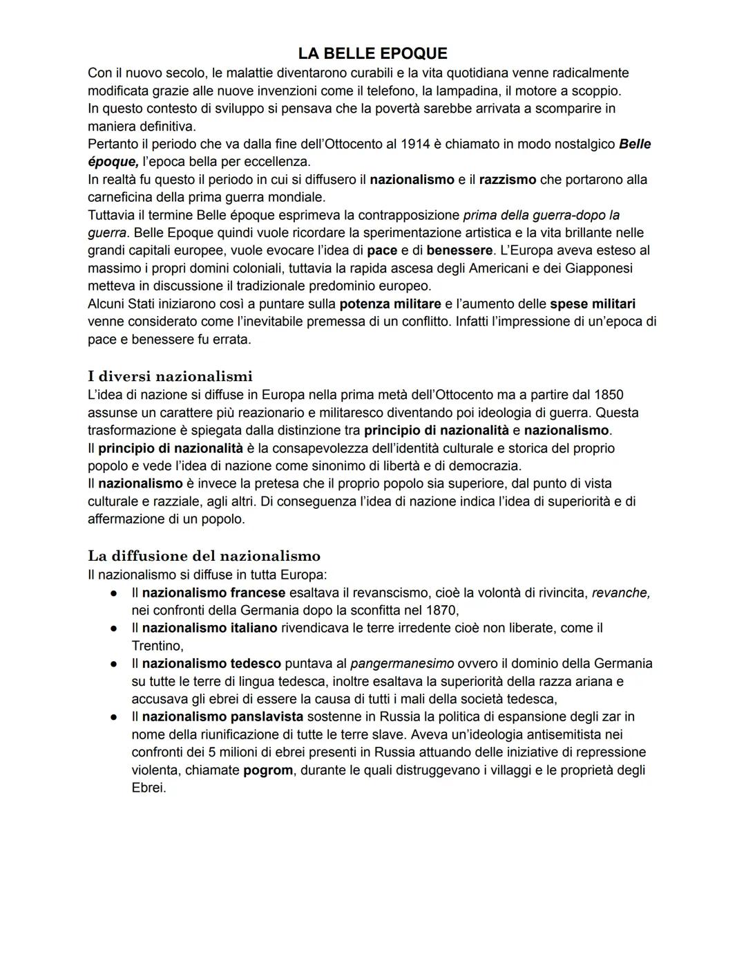 La Belle Époque e le sue sfide storiche