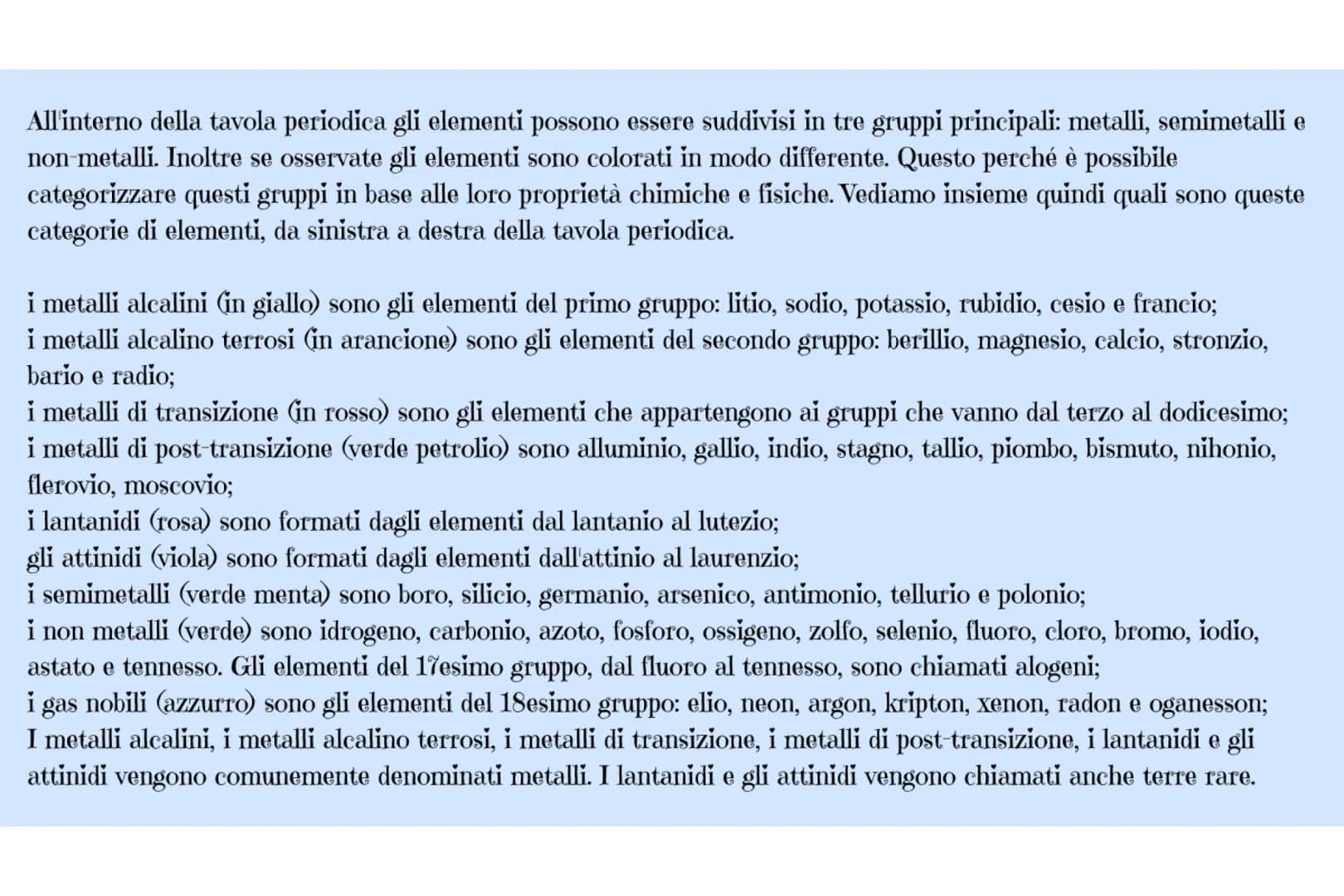 Fe
LA TAVOLA
PERIODICA
Di Beatrice Di Zillo CHE COS'È LA TAVOLA PERIODICA?
La tavola periodica degli elementi (o semplicemente tavola period