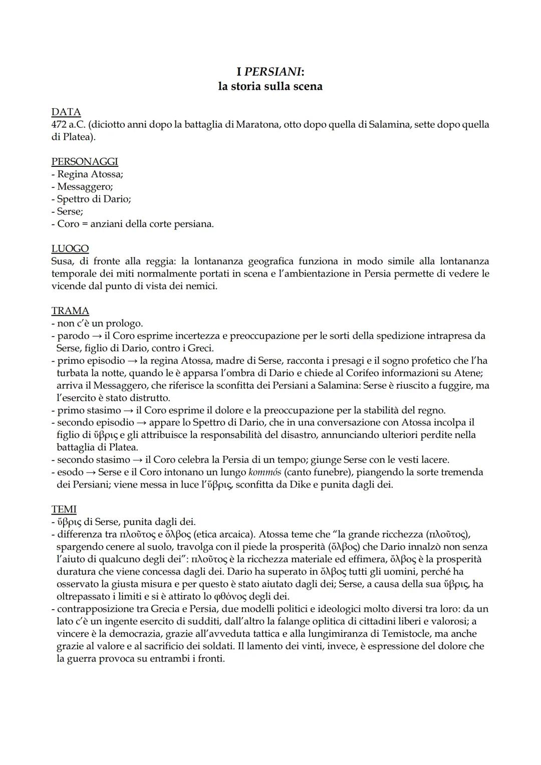 ESCHILO
VITA
- nasce ed Eleusi, ad una ventina di chilometri da Atene, intorno al 525 a.C.
- una tradizione lo vuole iniziato ai misteri ele
