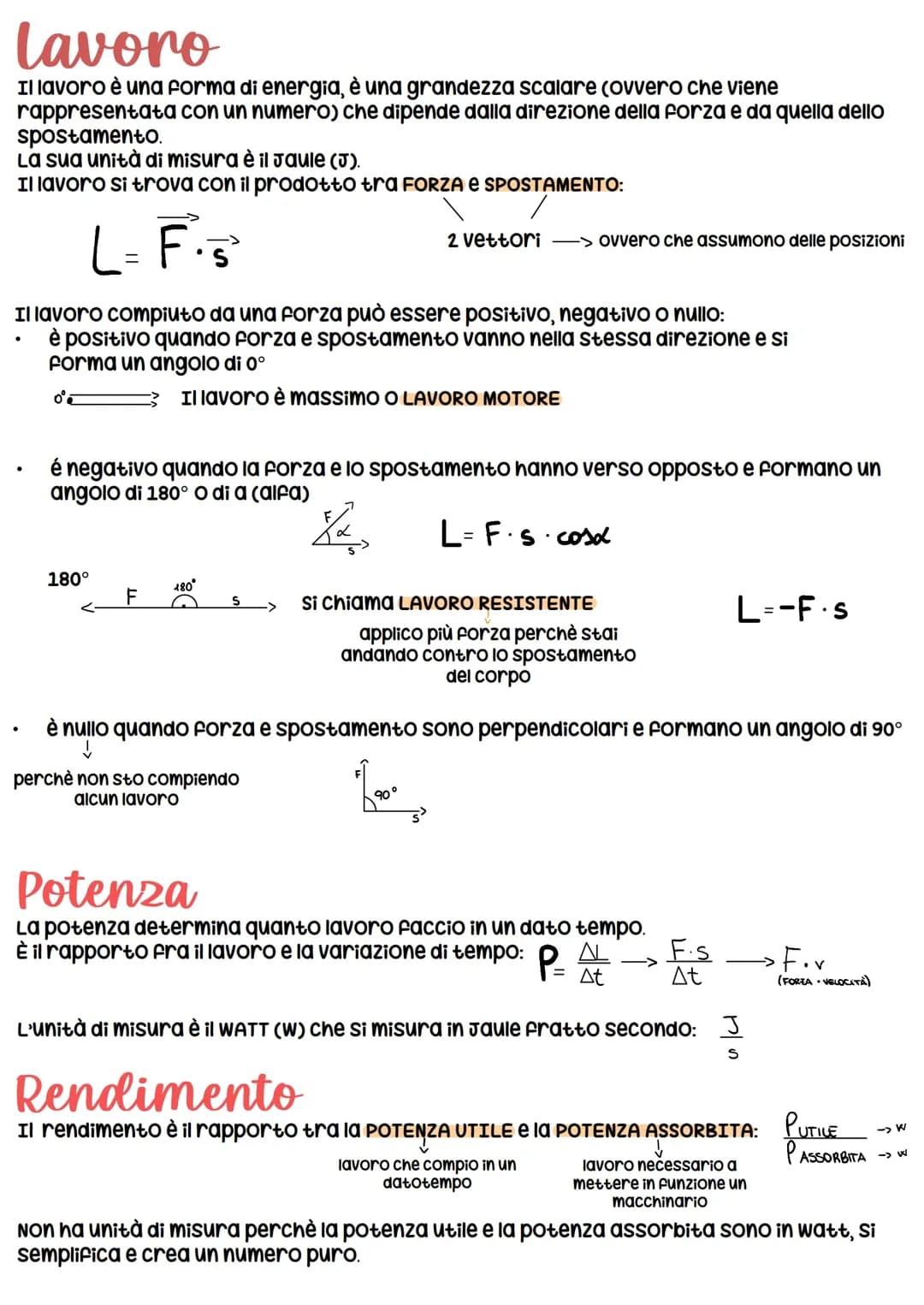 Il lavoro e la termologia