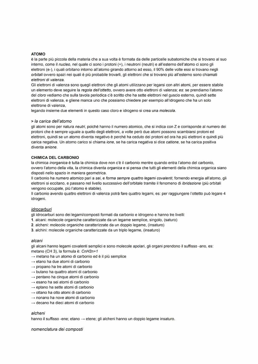 BIOLOGIA ATOMO
è la parte più piccola della materia che a sua volta è formata da delle particelle subatomiche che si trovano al suo
interno,