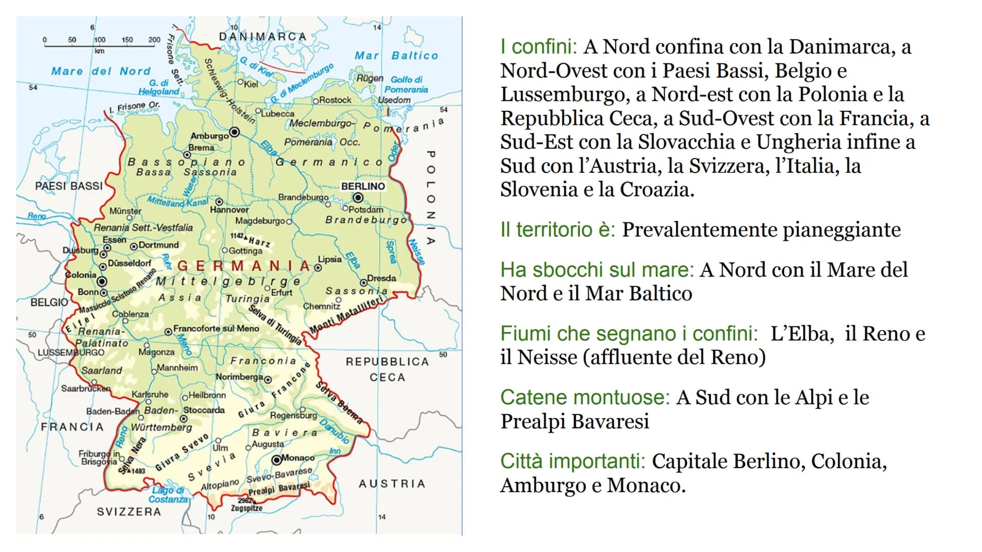 La regione Germanical
Germania - Svizzera - Austria Indicazioni operative
Osserva le carte proposte e per ognuna di esse scrivi le caratteri