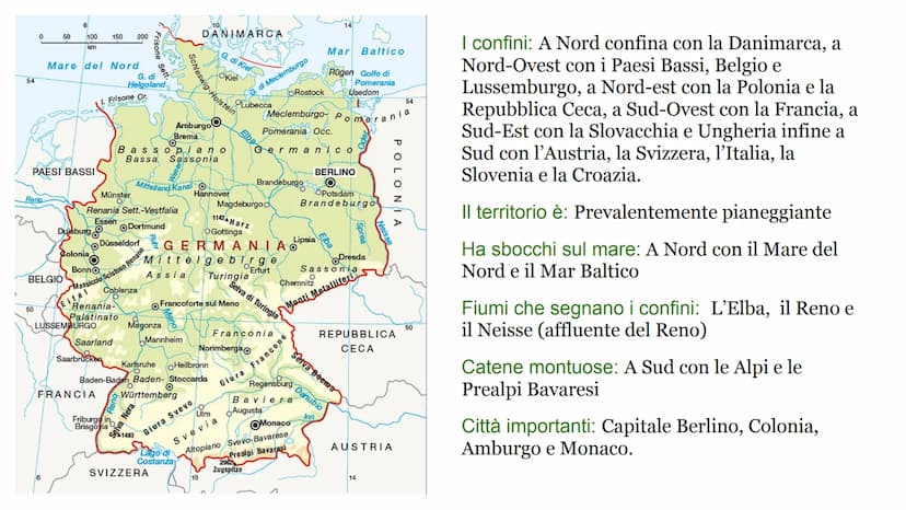 La regione Germanical
Germania - Svizzera - Austria Indicazioni operative
Osserva le carte proposte e per ognuna di esse scrivi le caratteri