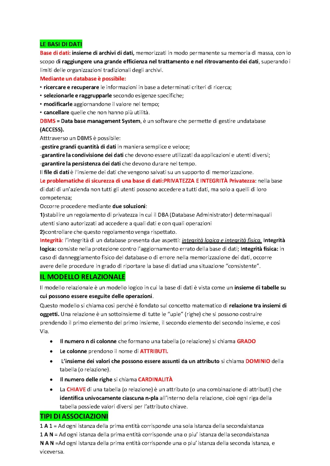 BASI DI DATI