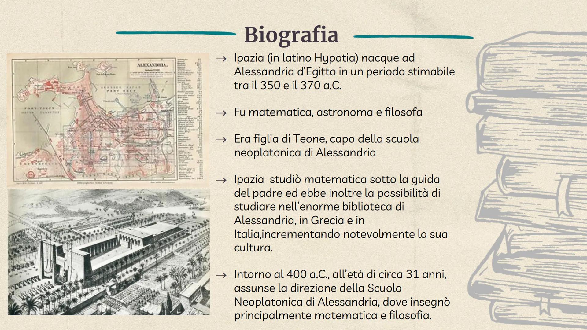 Ipazia di
Alessandria
Matematica, astronoma e
filosofa
typoz
نشته FORT TIKEX
ALEXANDRIA.
EXTER
XEFF
2342
Lidi
Biografia
→ Ipazia (in latino 