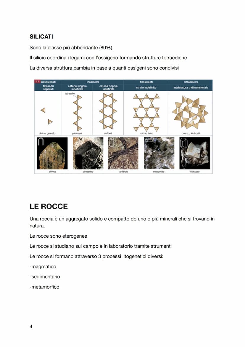La crosta terrestre: minerali e rocce
Le rocce che compongono la crosta terrestre esistono fin da quando esiste il
Pianeta ma non sono rimas