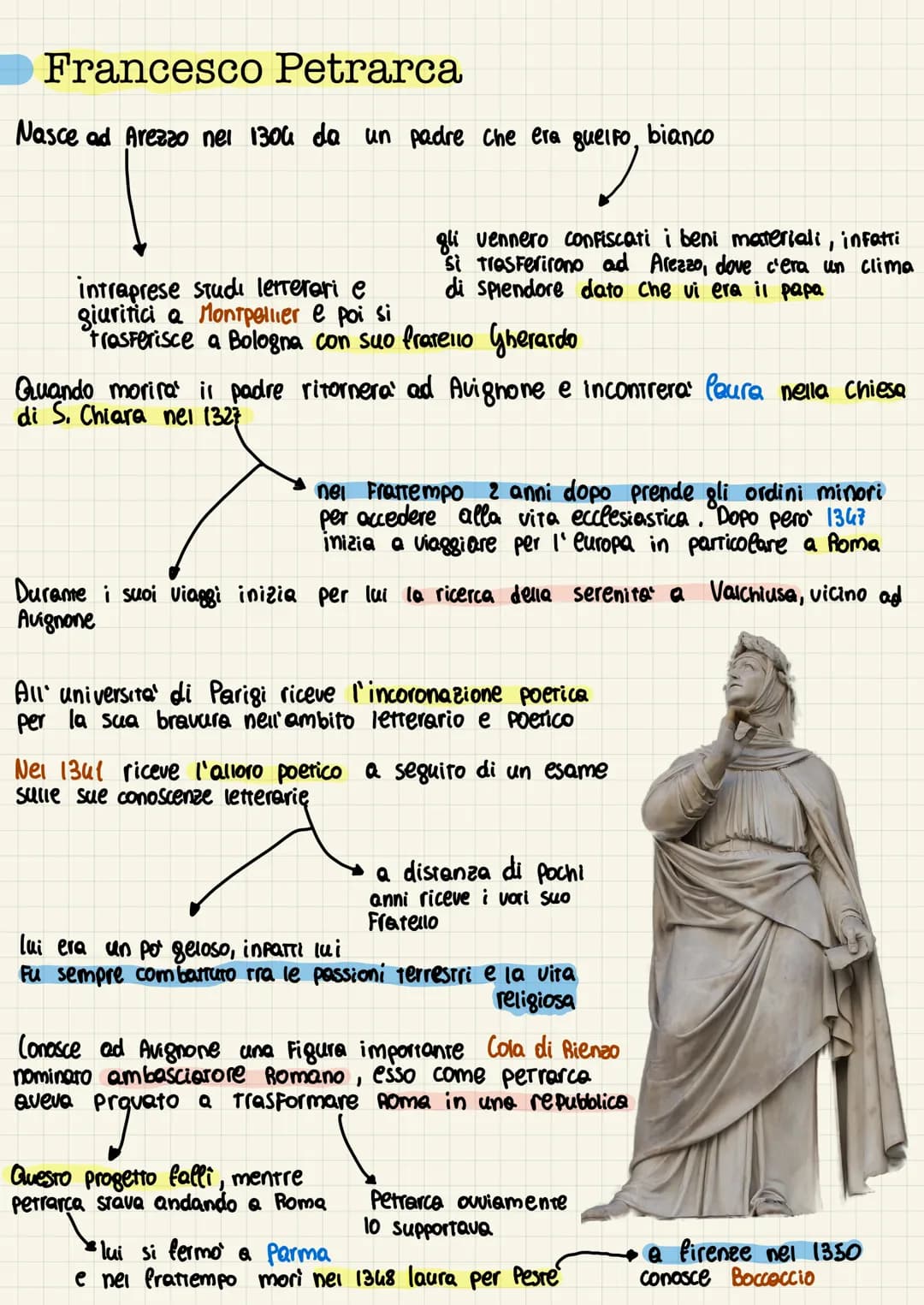 Francesco Petrarca
Nasce ad Arezzo nel 1304 da un padre che era quelfo, bianco
Berry
intraprese studi letterari e
giuritici a Montpellier e 