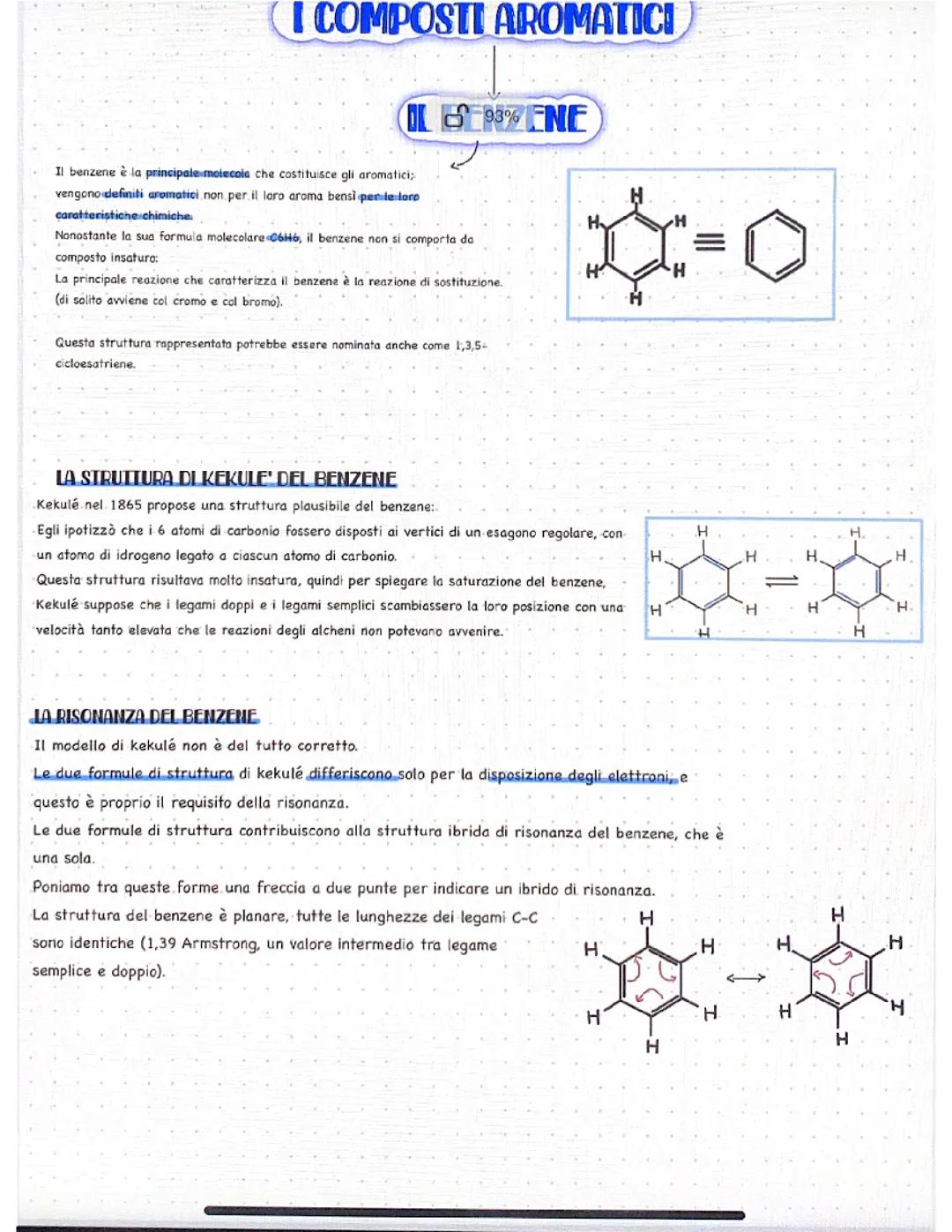 I Composti Aromatici e il Benzene: Struttura e Nomenclatura