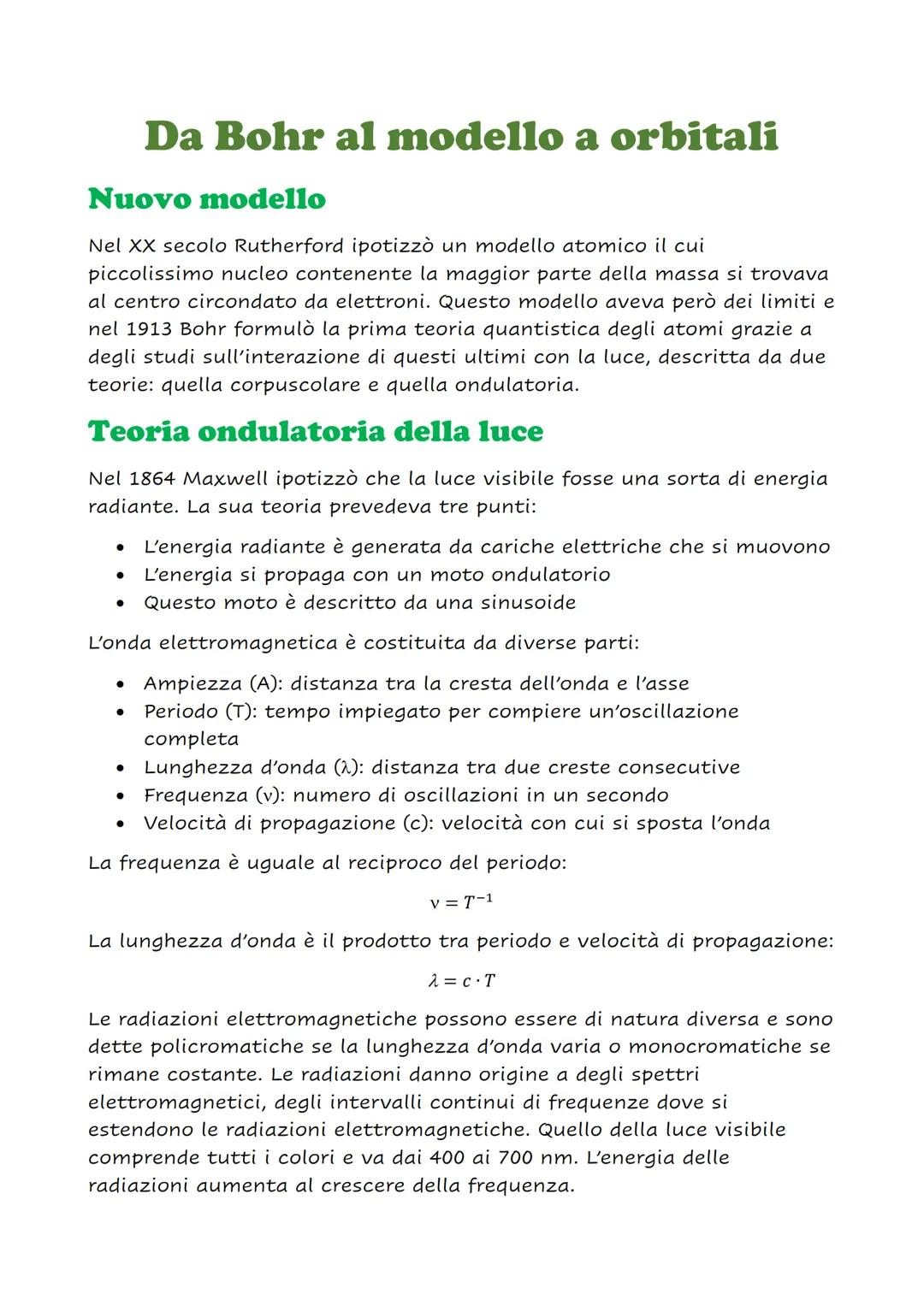 --- OCR Start ---
Da Bohr al modello a orbitali
Nuovo modello
Nel XX secolo Rutherford ipotizzò un modello atomico il cui
piccolissimo nucle