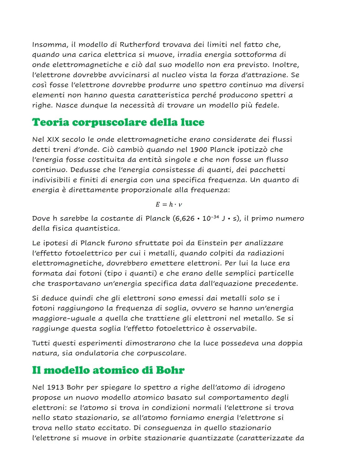 --- OCR Start ---
Da Bohr al modello a orbitali
Nuovo modello
Nel XX secolo Rutherford ipotizzò un modello atomico il cui
piccolissimo nucle