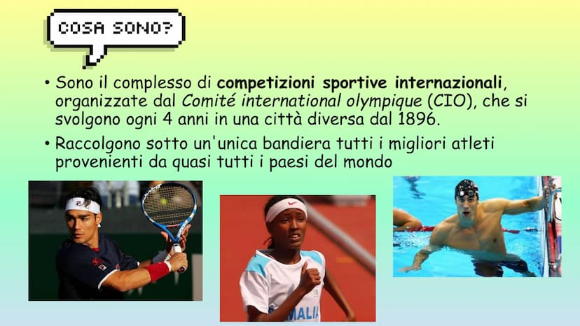 WAT OL
TENIDAD
ACCE
Pelowhonet
MAICA ●
●
COSA SONO?
Sono il complesso di competizioni sportive internazionali,
organizzate dal Comité intern