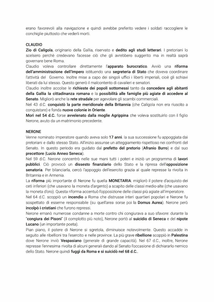 DINASTIA GIULIO - CLAUDIA
Augusto morì nel 14 d.C. senza eredi diretti. Si ipotizzava che, dopo il principato, sarebbe
tornato in vigore l'o