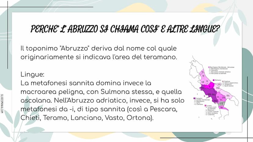 SLIDESHANIA.COM
278
LITERANE
MMMM
ALLA SCOPERTA DELL...
ABRUZZO SLIDESMANIA.COM
DOVE SI TROVA E CON CHI CONFINA
L'ABRUZZO?
L'Abruzzo confina