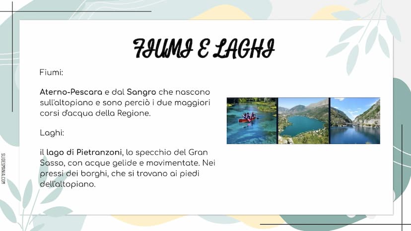 SLIDESHANIA.COM
278
LITERANE
MMMM
ALLA SCOPERTA DELL...
ABRUZZO SLIDESMANIA.COM
DOVE SI TROVA E CON CHI CONFINA
L'ABRUZZO?
L'Abruzzo confina