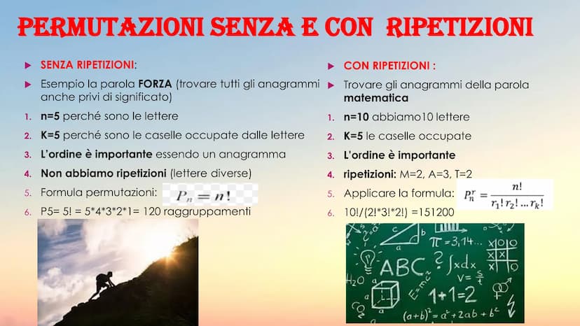 b
00 here
8
CALCOLO COMBINATORIO E PROBABILITA
b² CALCOLO COMBINATORIO
studia i modi per raggruppare e ordinare
secondo determinate regole g