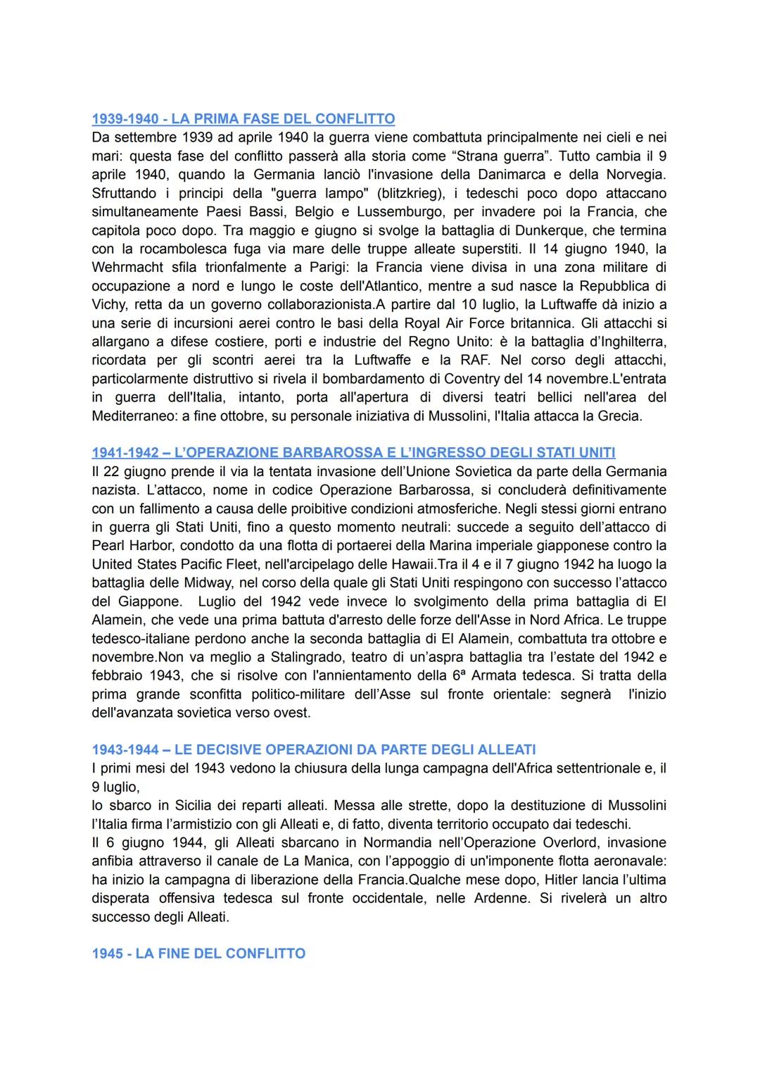 # LA SECONDA GUERRA MONDIALE

La Seconda Guerra Mondiale è stato il più grande conflitto armato della storia: tra l'1
settembre 1939 e il 2 