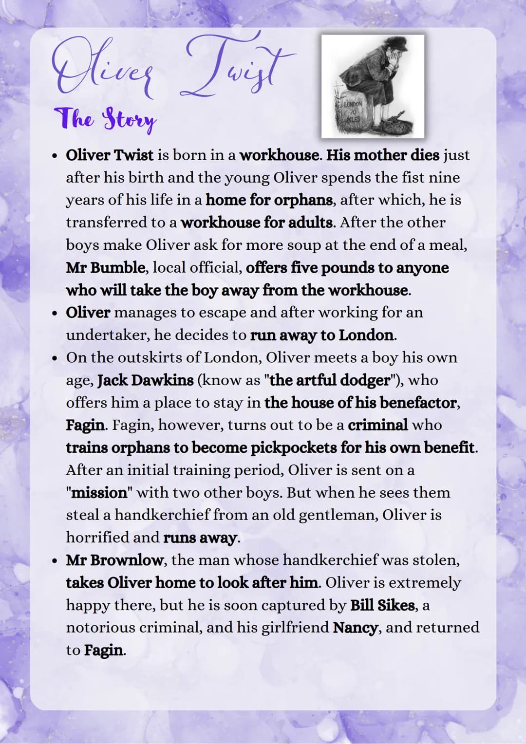Charles Dickens
Life
Charles Dickens was born in 1812 near Portsmouth in the
south of England. His family moved to London, where his
father 