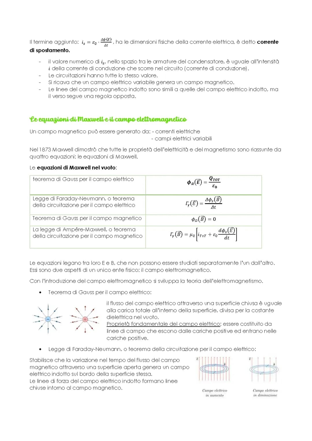 equazioni di Maxwell, onde elettromagnetiche,onde elettromagnetiche piane,onde elettromagnetiche che trasportano energia e quantità di moto, polarizzazione, spettro elettromagnetico 