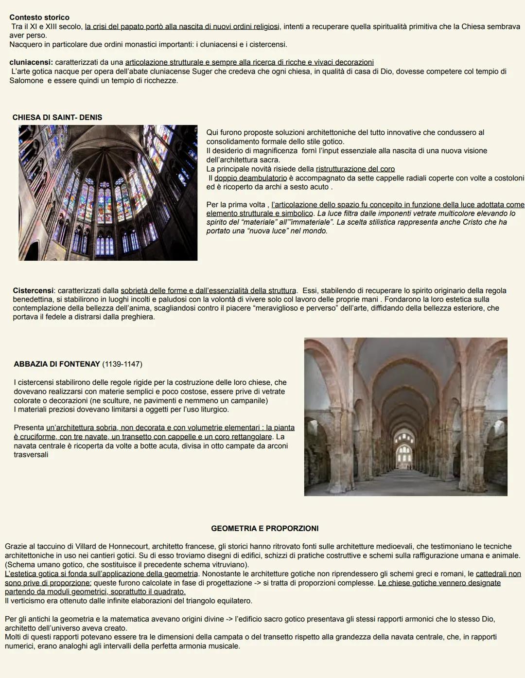  Il gotico fu una naturale evoluzione del Romanico: il suo esordio è datato nel 1140 (anno della ricostruzione del coro della basilica di
Sa