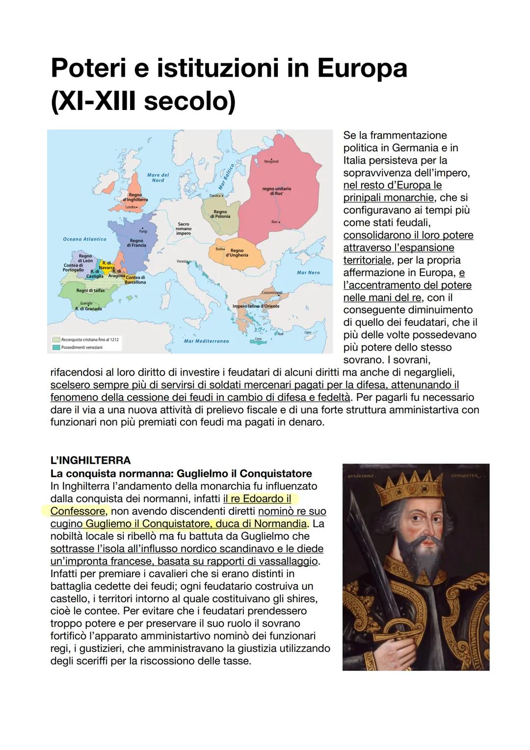 Poteri e istituzioni in Europa
(XI-XIII secolo)
Oceano Atlantico
Regno
di León
Contea di
Portogallo R. di
Regni di taifas
R. di
Navarra
R. d