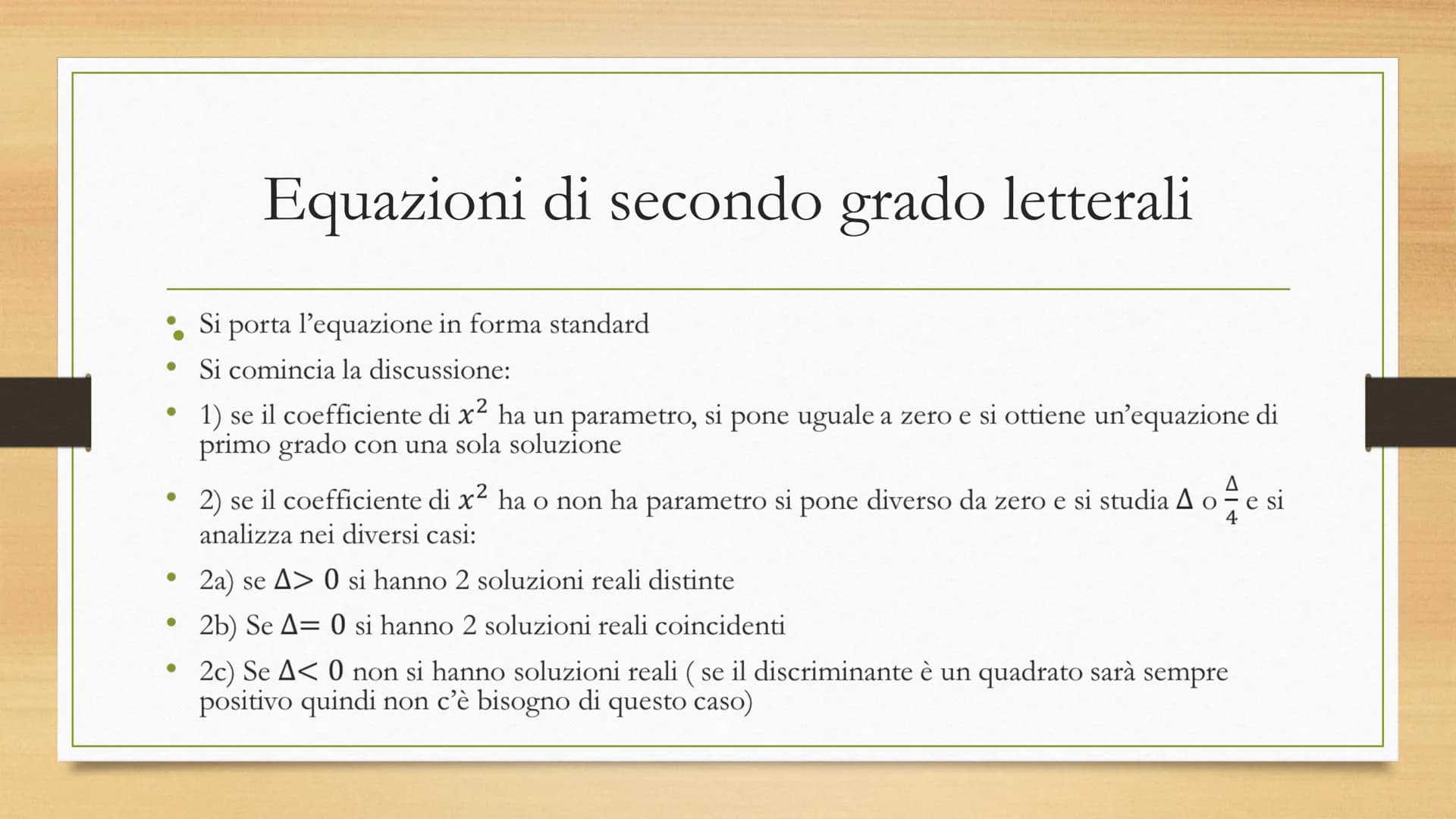 # Equazioni di secondo

grado

$ax^2 + bx + c = 0$,     $a \neq 0$

Equazioni con 2 soluzioni # Equazioni complete e incomplete

Complete
- 