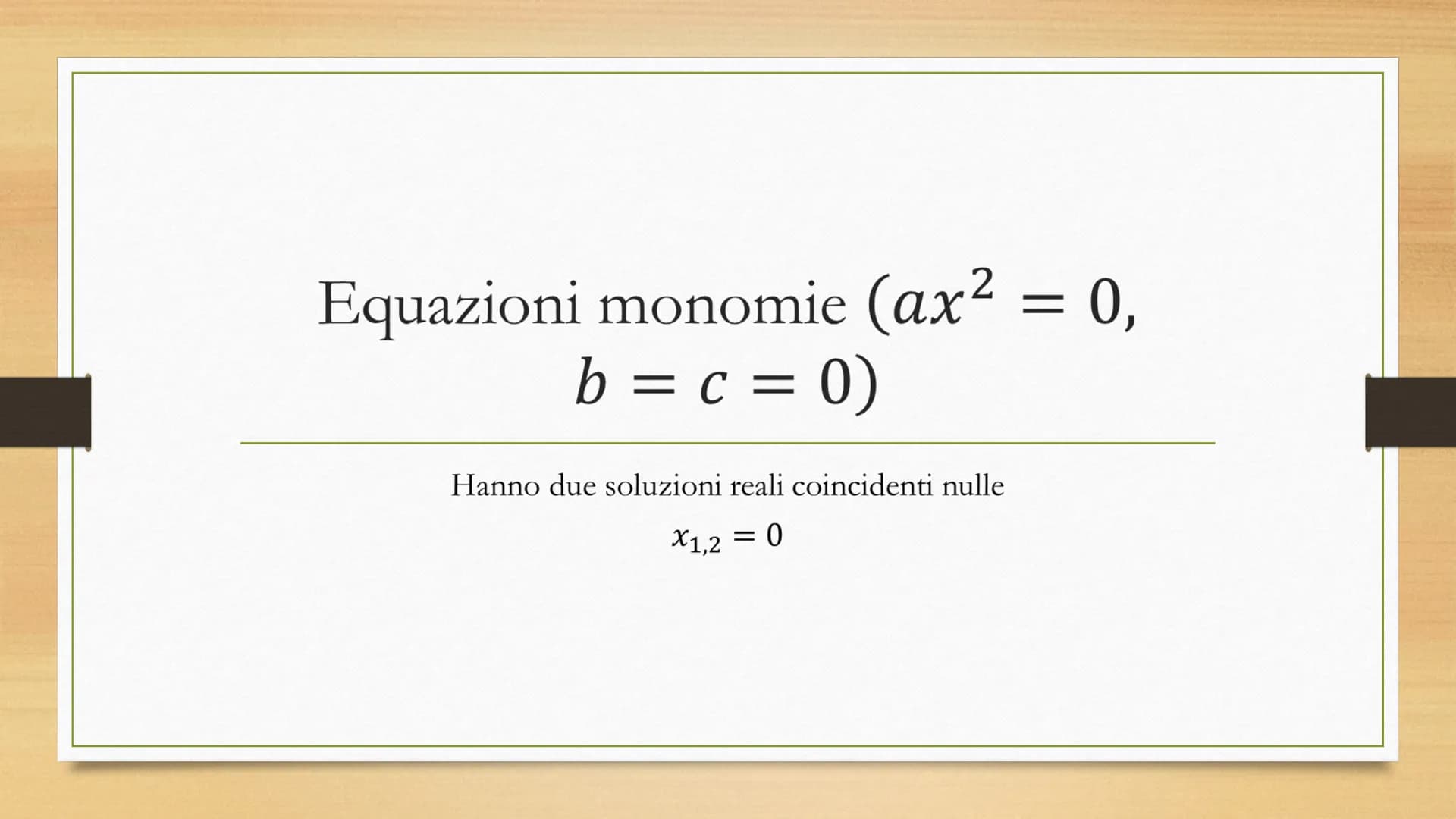 # Equazioni di secondo

grado

$ax^2 + bx + c = 0$,     $a \neq 0$

Equazioni con 2 soluzioni # Equazioni complete e incomplete

Complete
- 