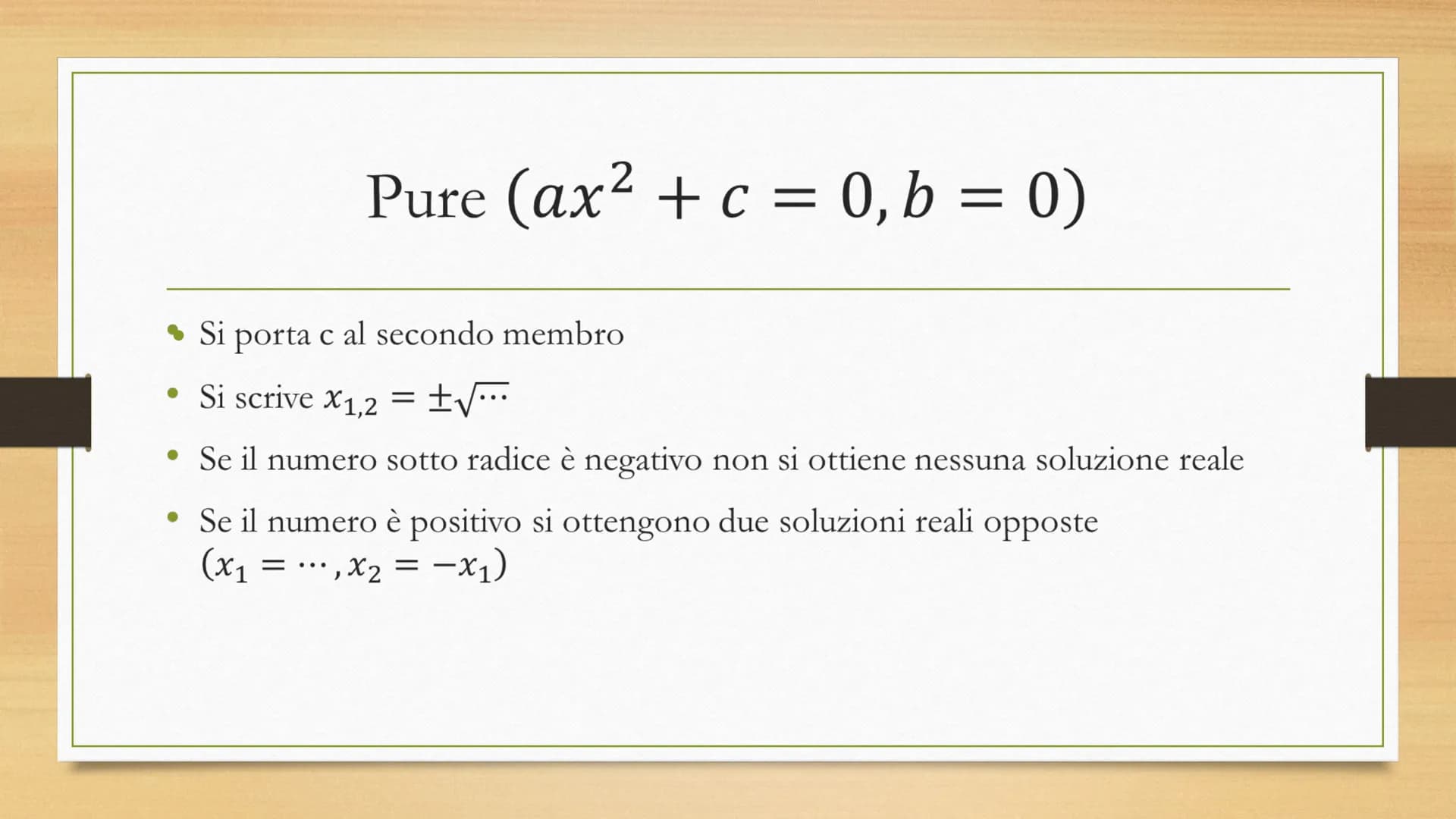 # Equazioni di secondo

grado

$ax^2 + bx + c = 0$,     $a \neq 0$

Equazioni con 2 soluzioni # Equazioni complete e incomplete

Complete
- 