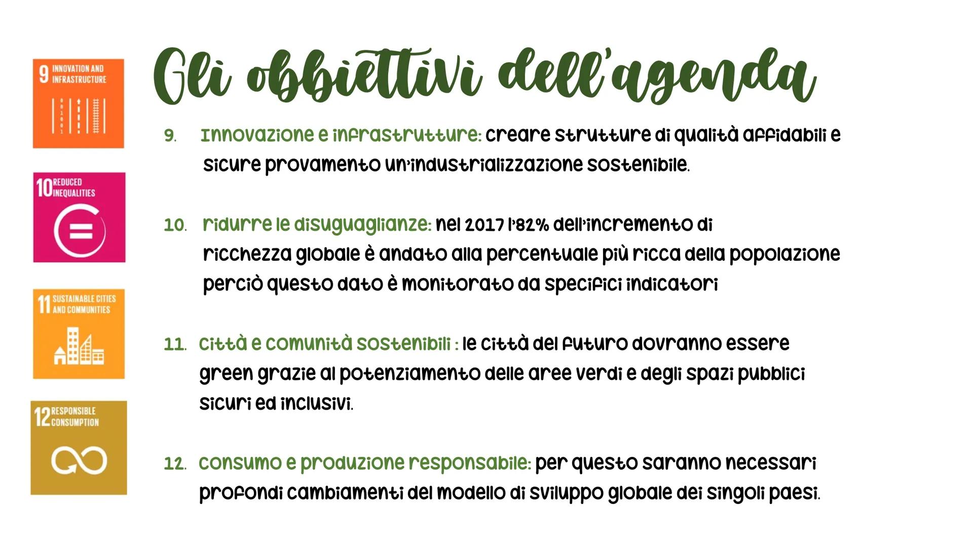 # L'agenda 2030

COS'E

L'agenda 2030 è un programma
d'azione per le persone ed il pianeta, in
cui si tiene conto del progresso
sociale, eco