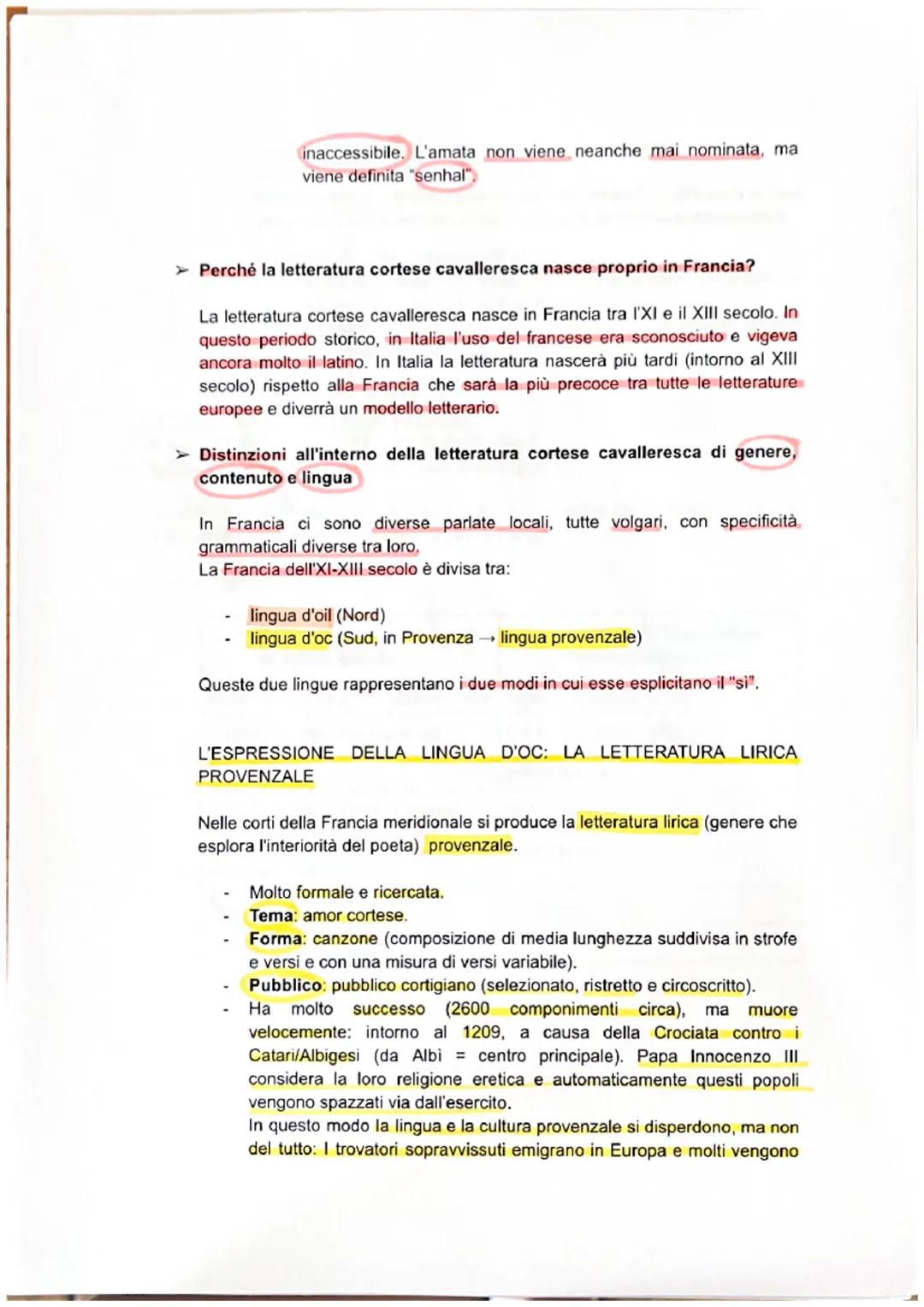 LA NASCITA DELLA LETTERATURA IN VOLGARE
La letteratura in volgare nasce in Europa, in particolare in Francia, tra I'XI e il XIII
secolo. Qui