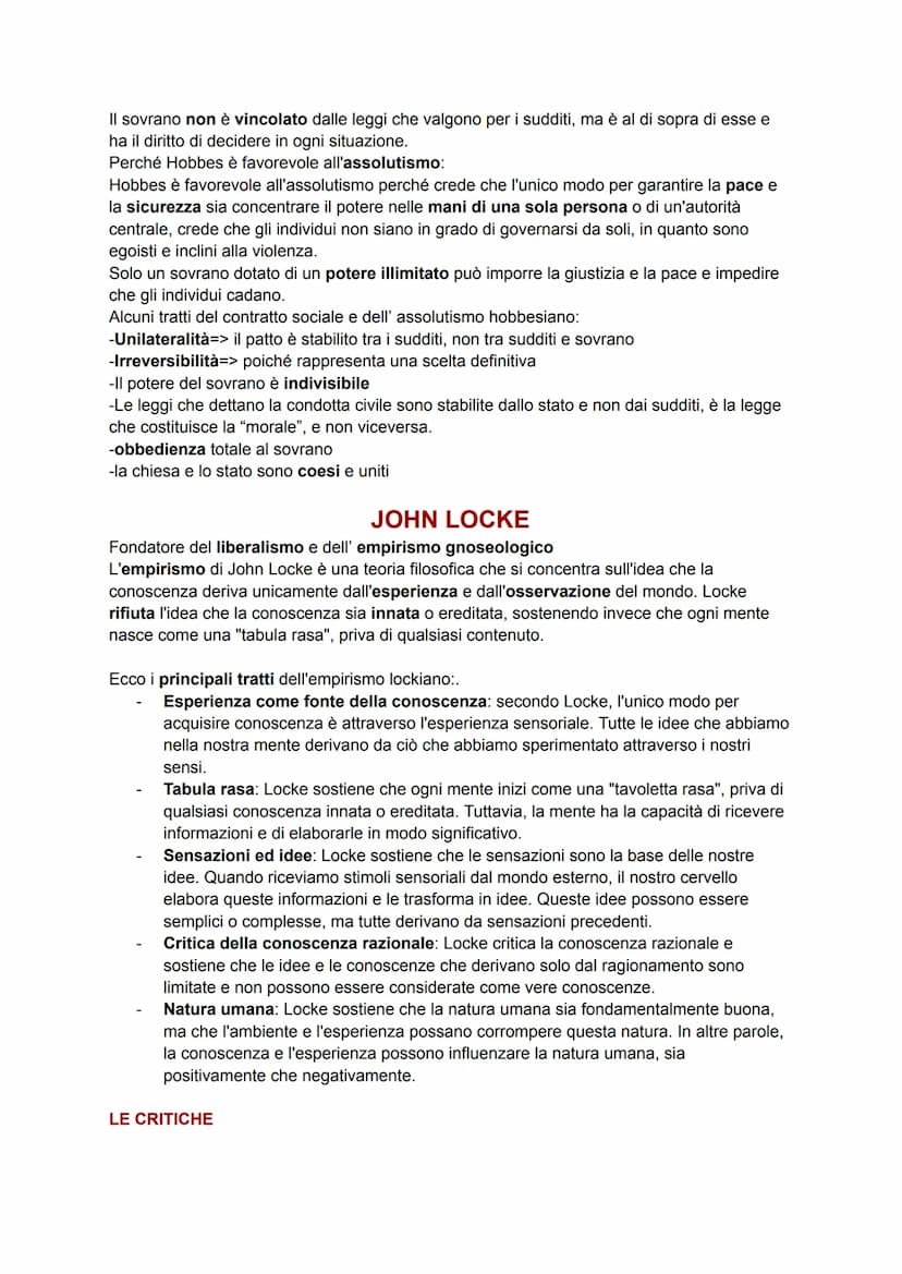 THOMAS HOBBES
Thomas Hobbes, filosofo inglese del XVII secolo, fu un rappresentante del materialismo
meccanicistico, una teoria che sostiene