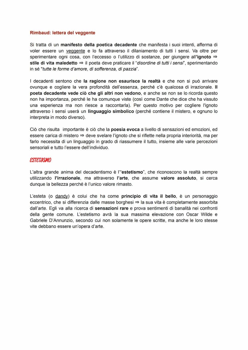 Decadentismo
Il decadentismo è un movimento artistico-letterario sviluppatosi in Francia e poi diffusosi nel
resto d'Europa tra la fine dell