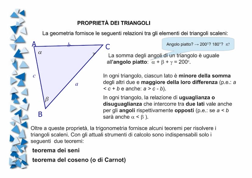 Triangoli qualsiasi
(N.B. argomento fondamentale per la risoluzione dei poligoni programma di 2° superiore)
► Tutto inizia da un corretto di