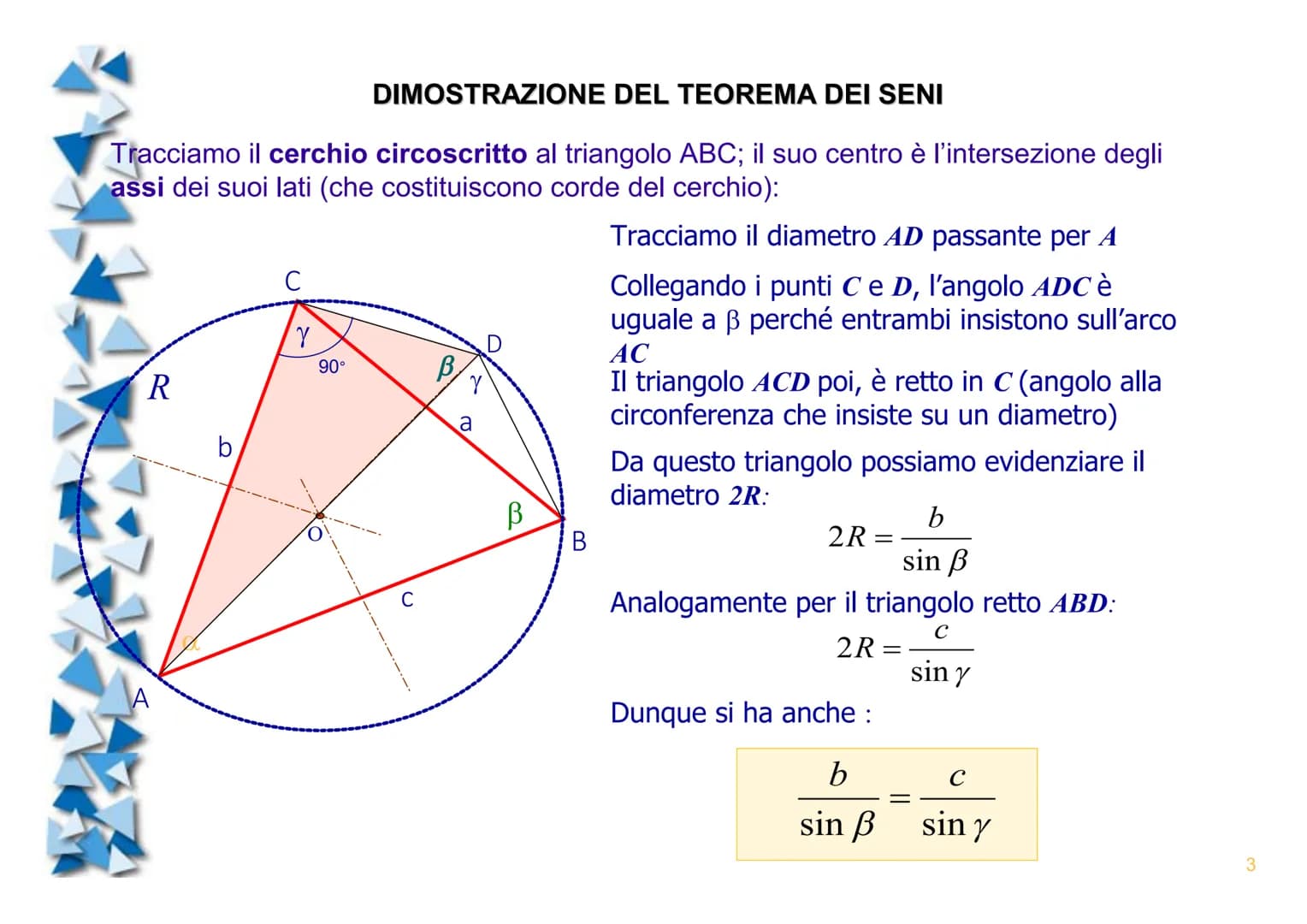 Triangoli qualsiasi
(N.B. argomento fondamentale per la risoluzione dei poligoni programma di 2° superiore)
► Tutto inizia da un corretto di