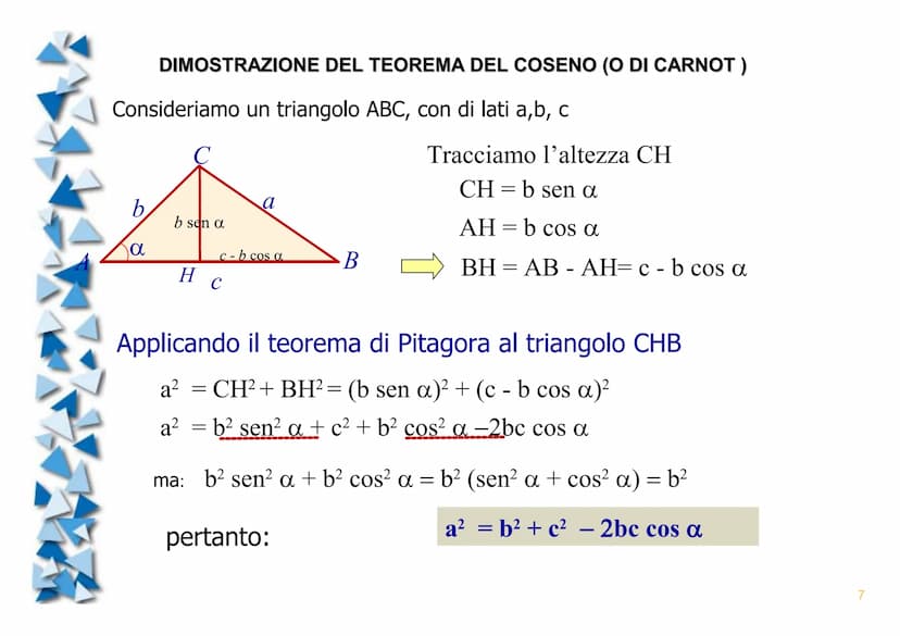 Triangoli qualsiasi
(N.B. argomento fondamentale per la risoluzione dei poligoni programma di 2° superiore)
► Tutto inizia da un corretto di
