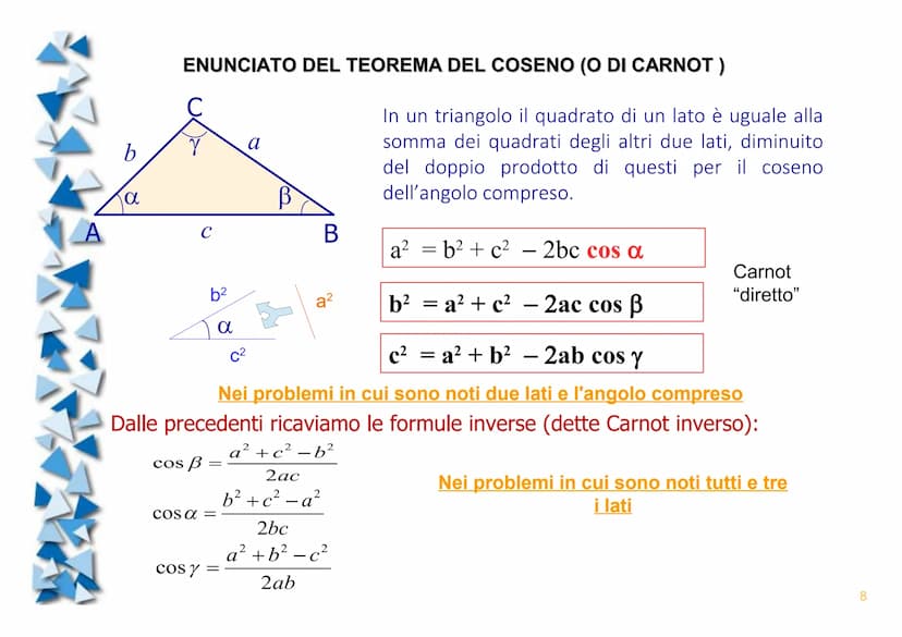 Triangoli qualsiasi
(N.B. argomento fondamentale per la risoluzione dei poligoni programma di 2° superiore)
► Tutto inizia da un corretto di