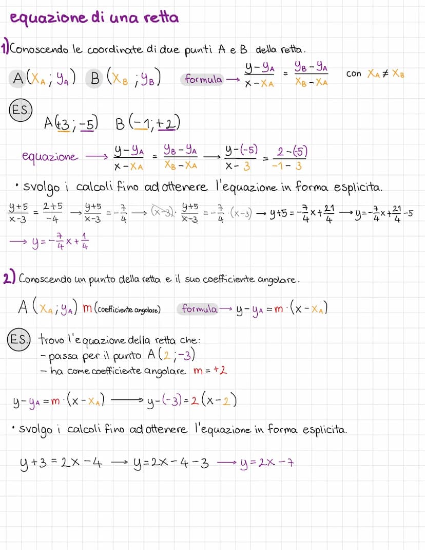 
<p>Nel piano cartesiano, una retta può essere rappresentata da un'equazione generale nella forma implicita:<br />
a⋅x + b⋅y + c = 0</p>
<p>