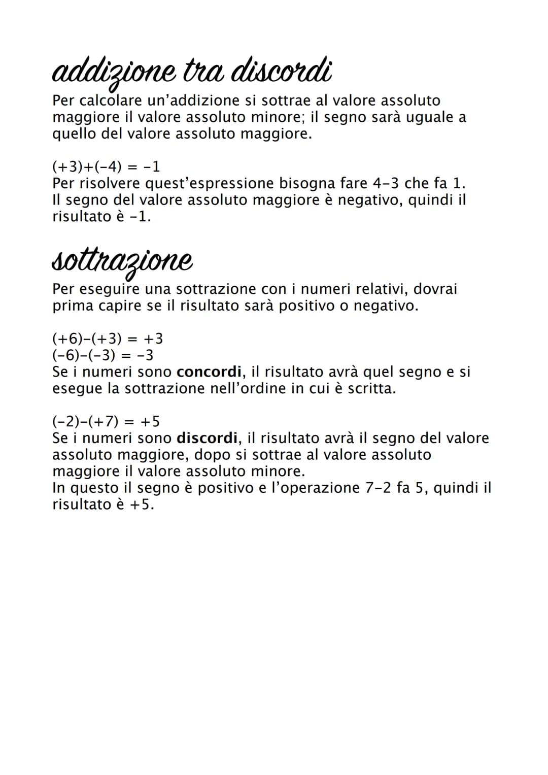 numeri relativi
-6
-5
-4
-2
-1
0
+1
+2
+3 +5 +7
+4
I numeri relativi sono numeri che possono essere positivi (+)
o negativi (-). Ad esempio,