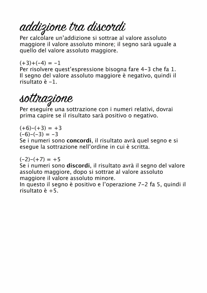 numeri relativi
-6
-5
-4
-2
-1
0
+1
+2
+3 +5 +7
+4
I numeri relativi sono numeri che possono essere positivi (+)
o negativi (-). Ad esempio,