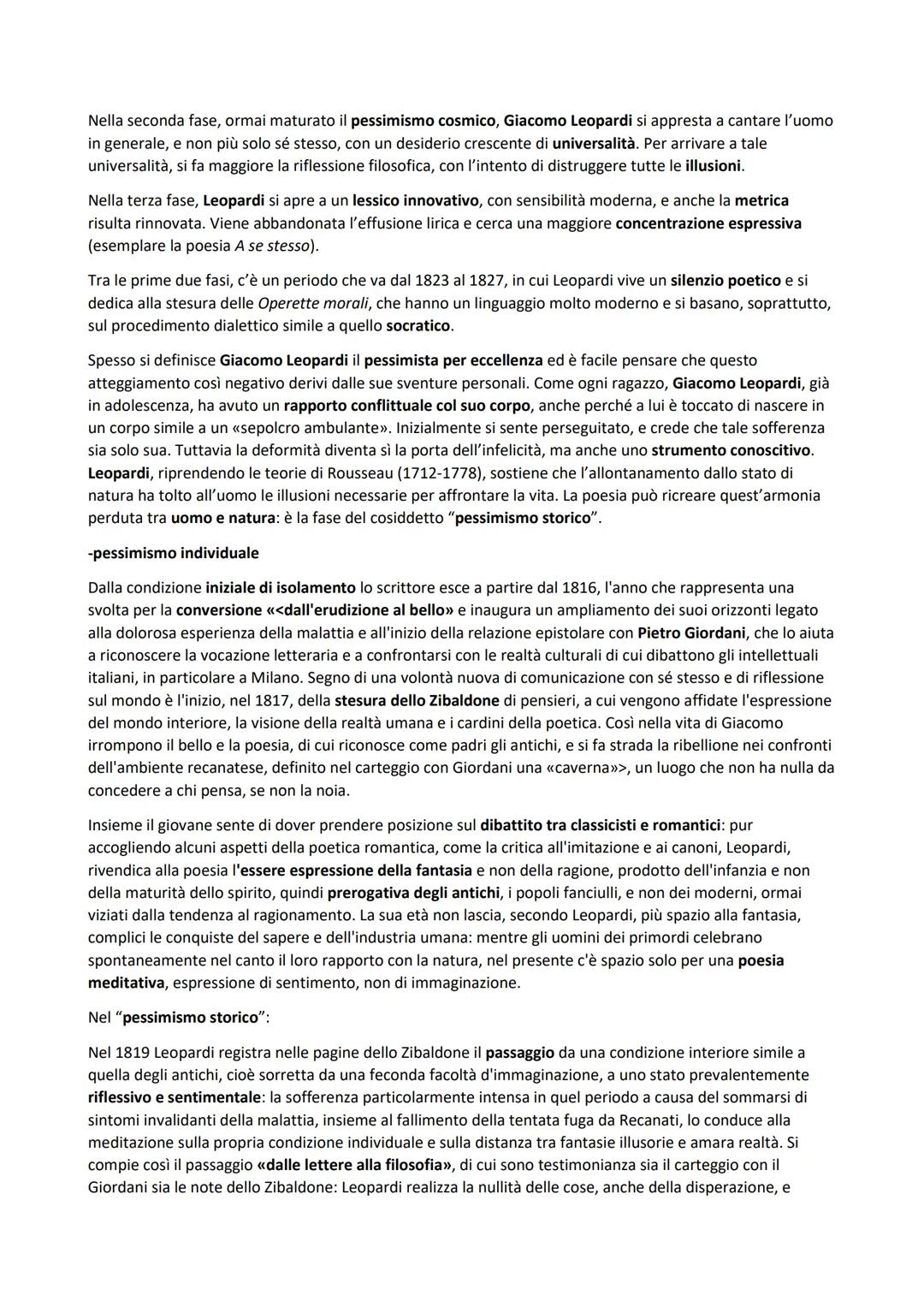 GIACOMO LEOPARDI
VITA
Giacomo Leopardi nacque il 29 giugno 1798 a Recanati, un piccolo borgo delle Marche, da Monaldo
Leopardi e Adelaide An