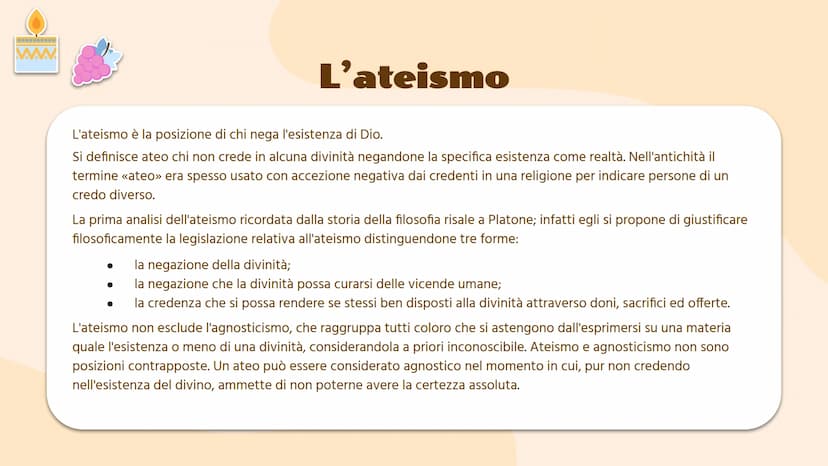 La diversità
l'ateismo e
delle tesi religiose:
l’agnosticismo
Luce Joan Ruffato 01
L'ateismo WWW.
L'ateismo
L'ateismo è la posizione di chi 