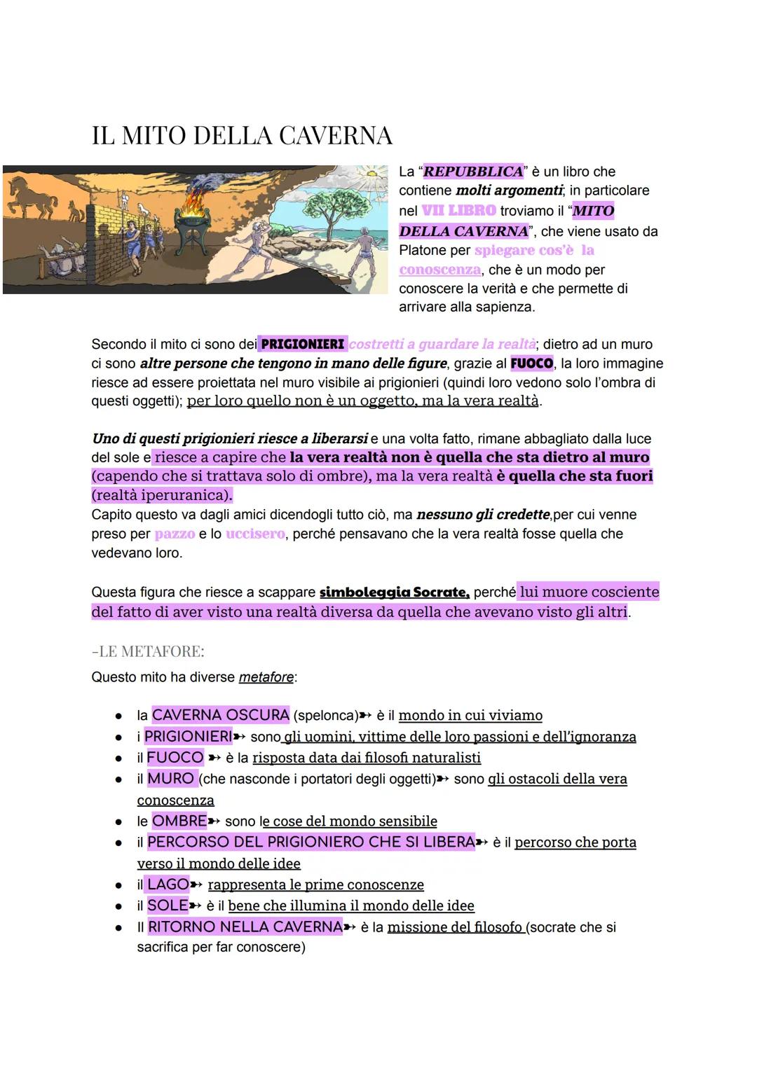 # IL MITO DELLA CAVERNA

La "REPUBBLICA" è un libro che
contiene molti argomenti, in particolare
nel VII LIBRO troviamo il "MITO
DELLA CAVER