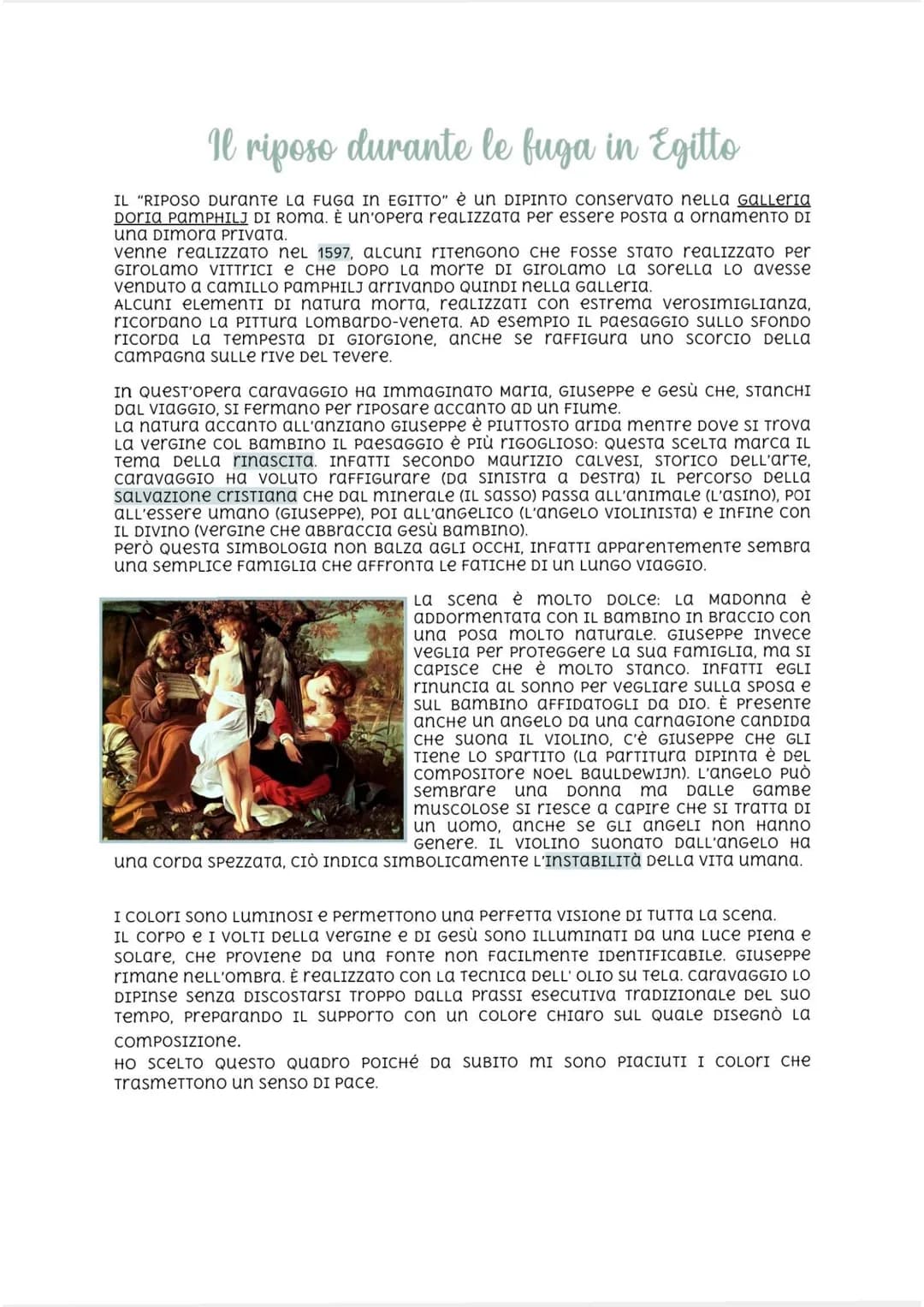 Il riposo durante le fuga in Egitto
IL "RIPOSO Durante La FuGa In EGITTO" è un DIPINTO Conservato neLLA GALLERIA
DORIA PAMPHILJ DI ROma. È u