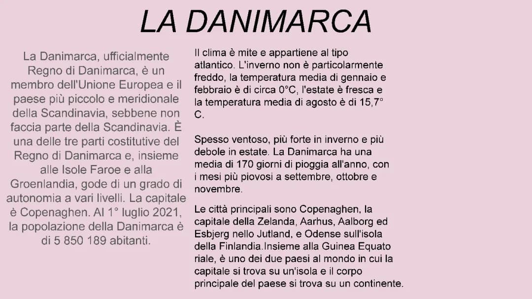 Danimarca e la Groenlandia: Capitali, Clima e Abitanti