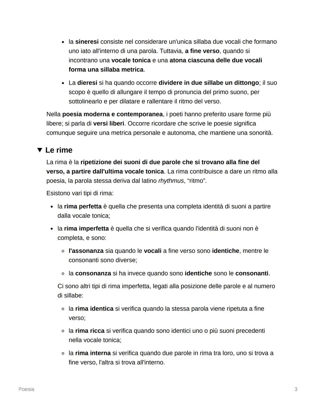 Poesia
Poesia
▼ Il verso
L'aspetto esteriore più caratterizzante della poesia è dato dalla scrittura in versi. La
parola verso deriva dal la