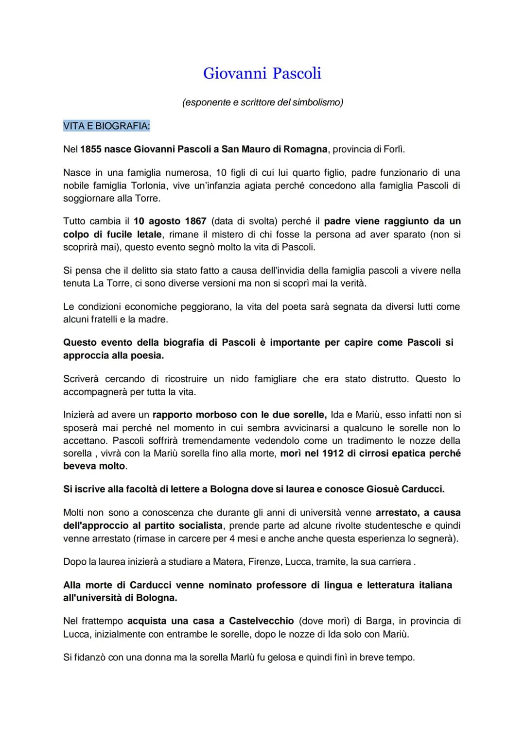Il Decadentismo
(movimento storico letterario in cui sono presenti due autori molto noti, Pascoli e
D'annunzio).
Il decadentismo deriva dal 