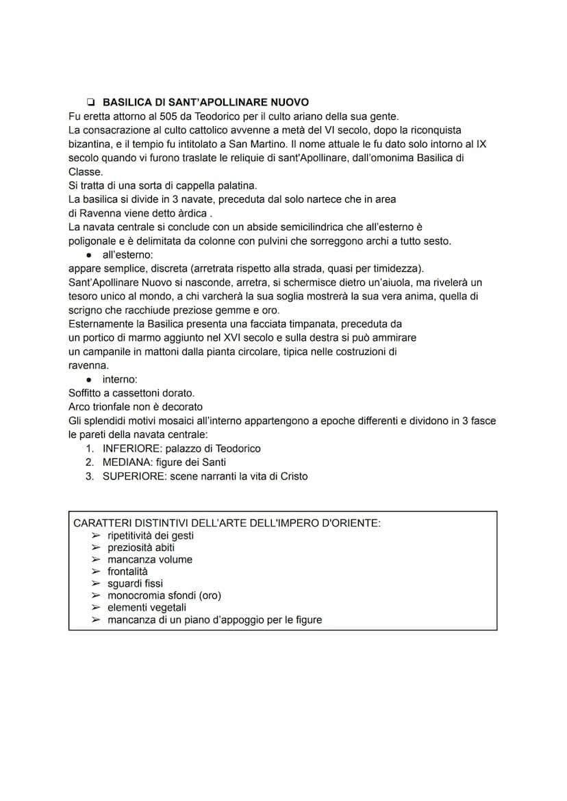 ARTE A RAVENNA
Dopo la morte di Teodosio il Grande, l'Impero Romano fu diviso in due parti, Oriente (con
capitale Costantinopoli) e Occident